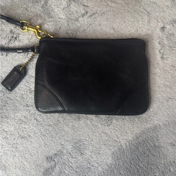 Coach Black Smooth Leather Wristlet - Vintage Y2K - Picture 6 of 9